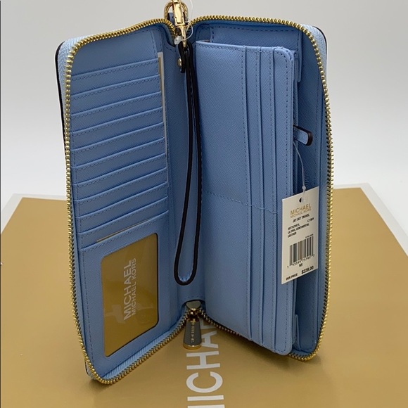 Michael Kors Handbags - MICHAEL KORS LARGE CONTINENTAL WALLET LIGHT SKY